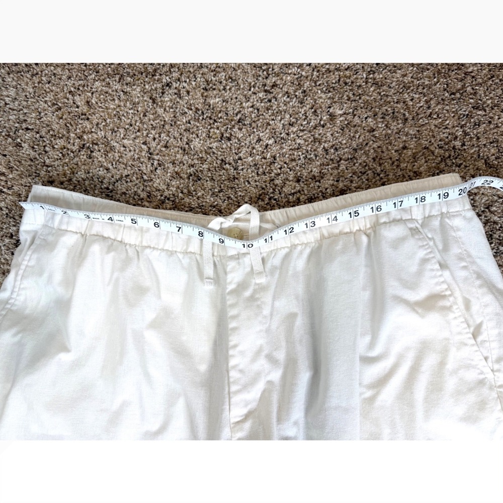Perry Ellis White Linen Blend Drawstring Shorts Womens XXL Plus Size Casual - Picture 7 of 11